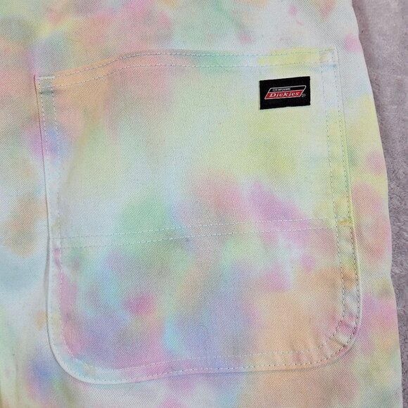 Dickies Pastel Tie Dye Cargo Shorts Womens 34 Multi Color Cotton Blend Bermuda - Picture 10 of 12